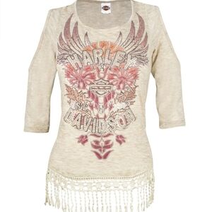 Harley Davidson Floral Americana Embellished top